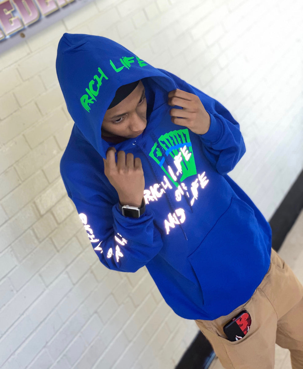 Classic Blue “Rich Life“ Hoodie – richlifeclothing
