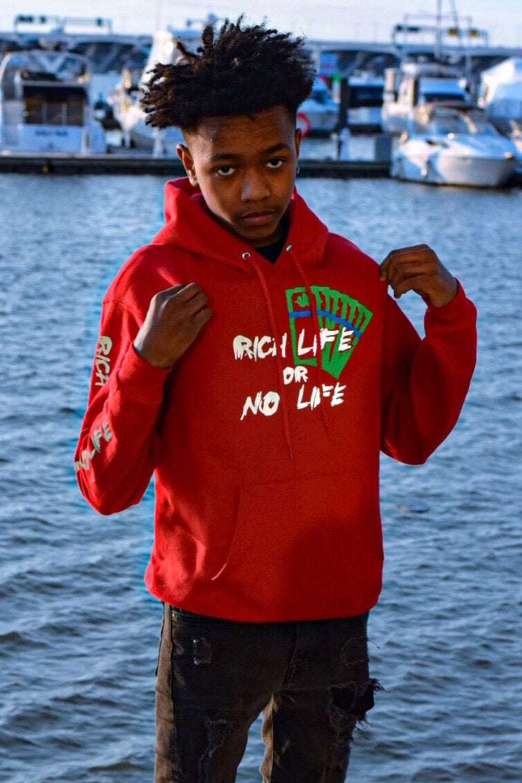 Classic Red “Rich Life” Hoodie