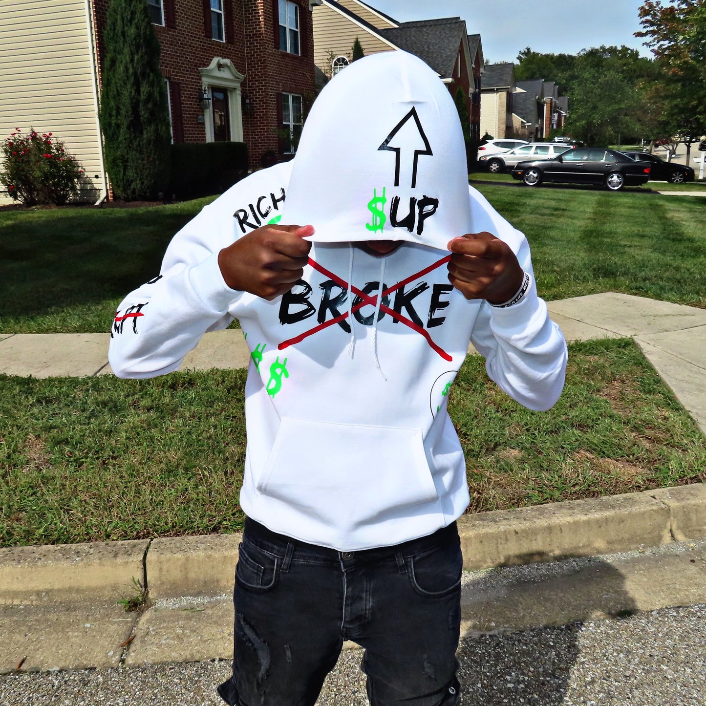 White "BROKE" Hoodie