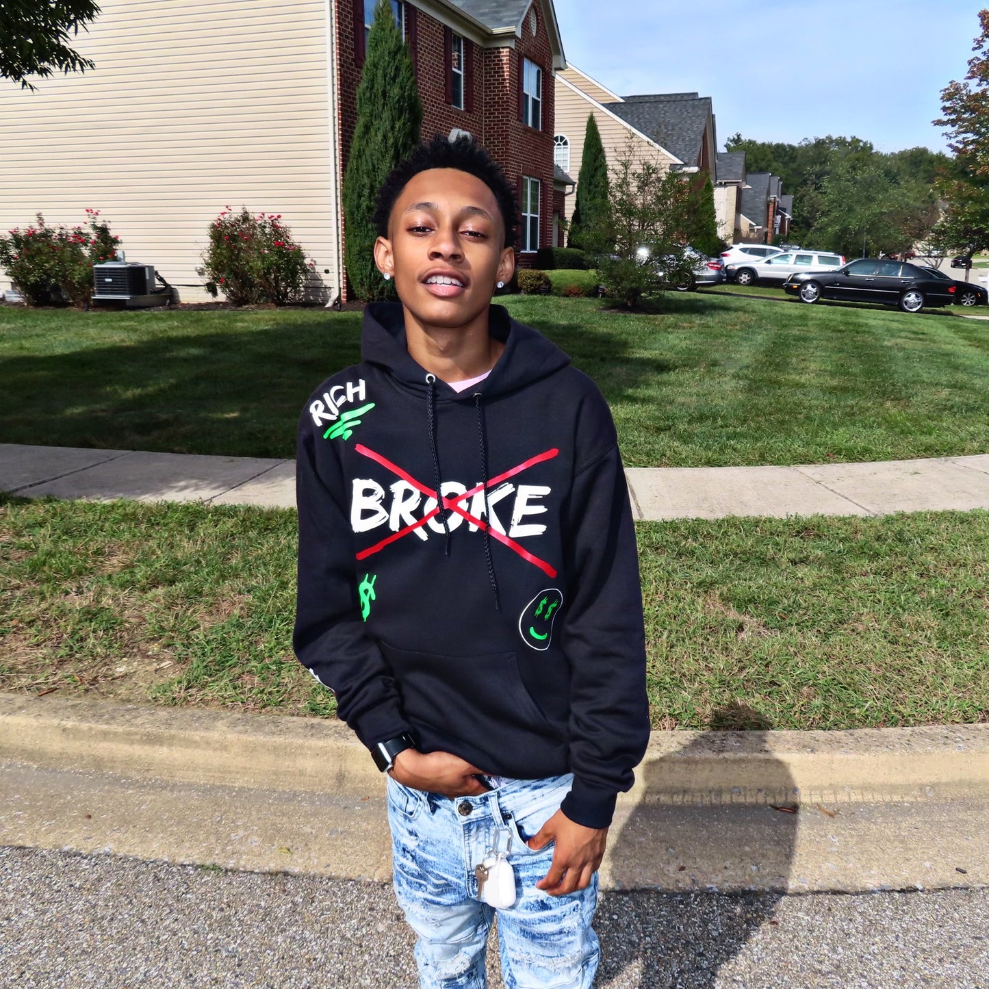 Black "BROKE" Hoodie