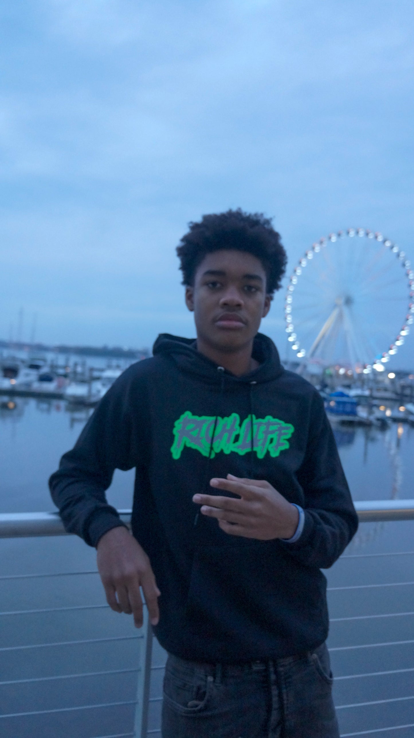 SZN 2 Alternate Green "Rich Life" Hoodie