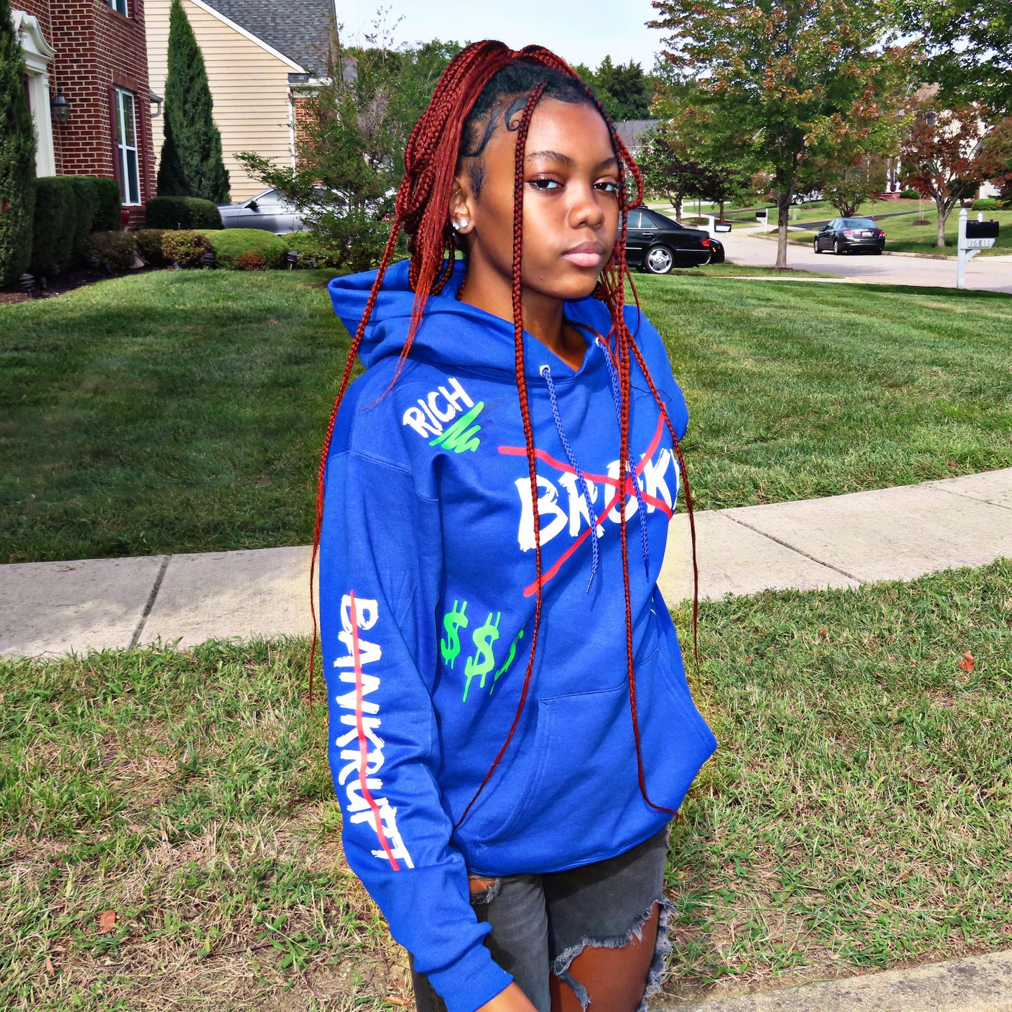 Blue "BROKE" Hoodie