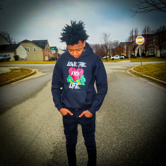 Black "Rich Life" Valentine's Hoodie