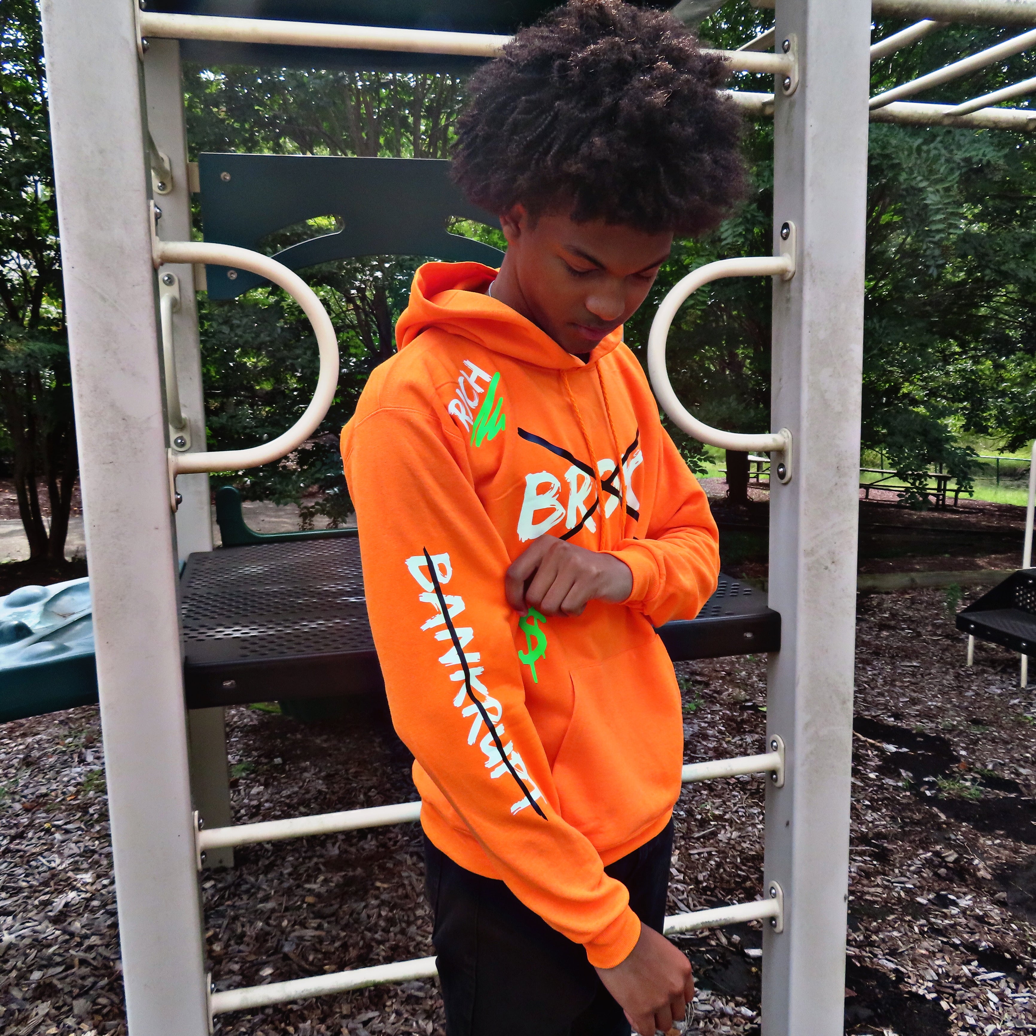 Orange BROKE Hoodie richlifeclothing